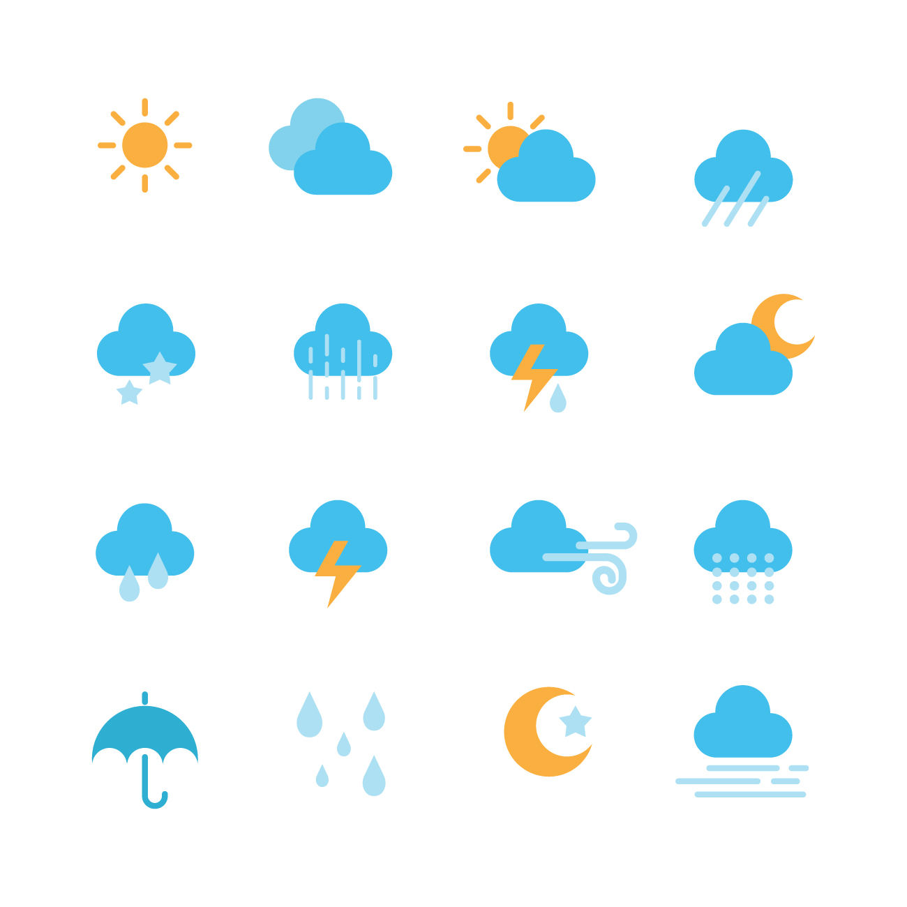 set of weather icons